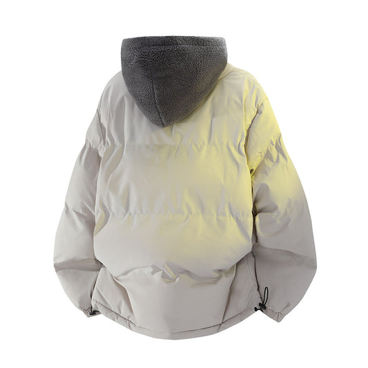 Chaqueta de Invierno Hombre Acolchada Suelta con Diseño Falsa Dos Piezas - Image 2