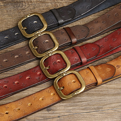 Cinturón de Cuero Estilo Coreano con Patrón Exclusivo para Hombre - Image 4