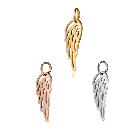Colgante Alas en Acero Inoxidable Chapado en Oro y Oro Rosa Pulido