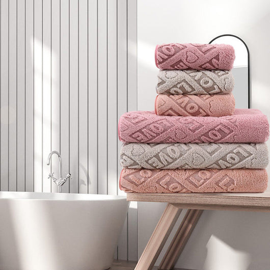 Juego de Toallas de Baño Jacquard Coral Fleece - Súper Absorbentes y Ultra Suaves - Image 4