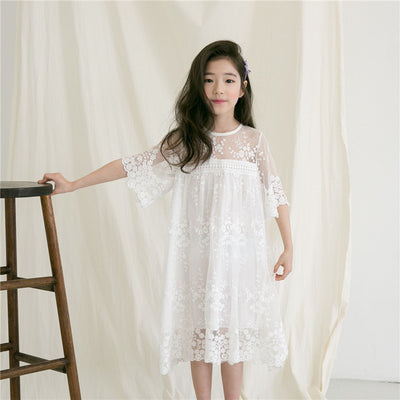 Vestido Princesa Niña con Encaje y Malla Elegante - Image 6