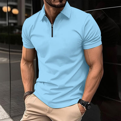 Playera Deportiva para Hombre con Cierre y Color Sólido - Verano - Image 18