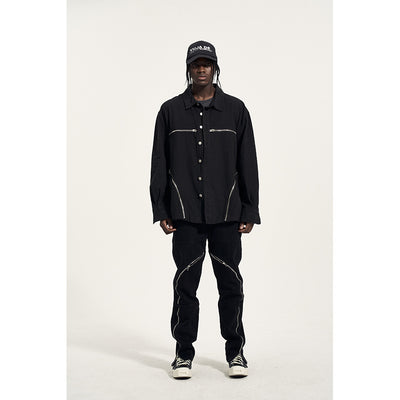 Camisa Manga Larga Oversize con Cierre Grande - Estilo Trendy - Image 4