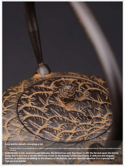 Tetera Artesanal Japonesa de Hierro Fundido con Patrón de Codorniz - Image 5