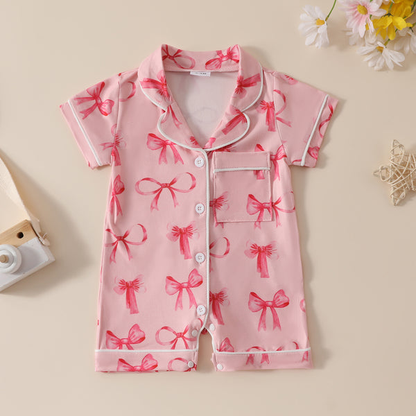 Jumpsuit Infantil Estampado con Moño Personalizado para Niñas