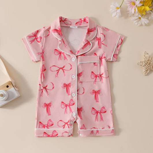 Jumpsuit Infantil Estampado con Moño Personalizado para Niñas