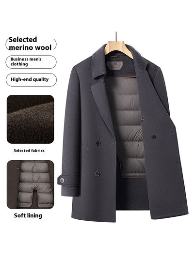 Abrigo de Lana Reversible para Hombre - Cuello de Traje Medio Largo - Image 26