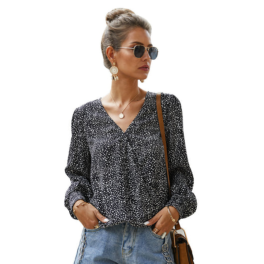Blusa Manga Larga Floral Elegante - Estilo Sofisticado