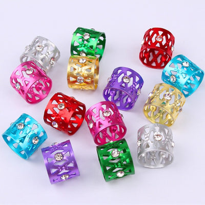 Anillos para Cabello y Pelucas con Joyas - Set de 7 Colores en Aluminio - Image 16