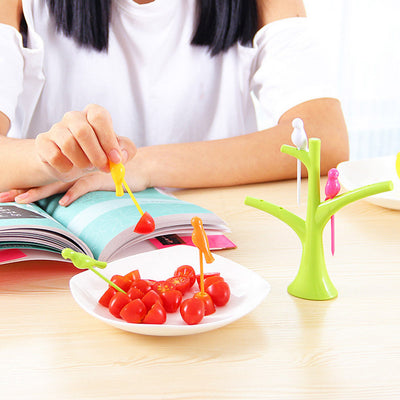 Tenedores Decorativos Infantiles con Diseño de Árbol y Pájaros - Set de Pinchos para Frutas y Postres - Image 23