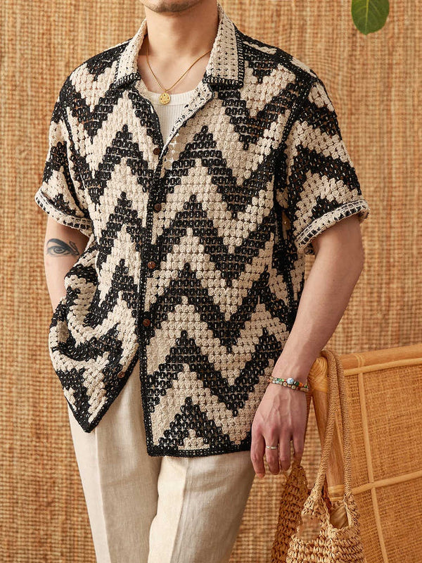 Cardigan Tejido Corto Holgado para Playa
