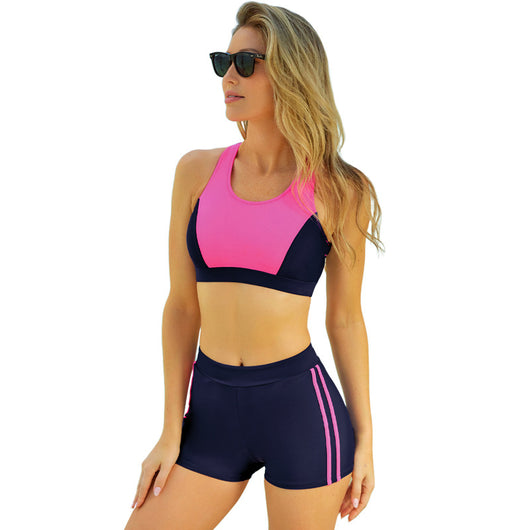 Conjunto de Bikini Deportivo con Diseño Patchwork para Mujer - Image 5