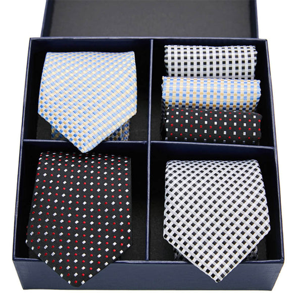 Conjunto Ejecutivo: Corbata a Rayas y Pañuelo de Bolsillo