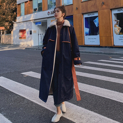 Chaqueta Parker de Algodón Media Larga para Otoño e Invierno