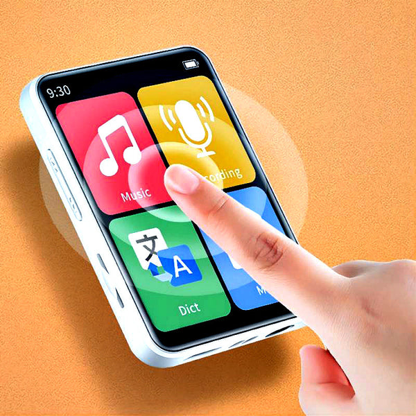 Reproductor MP3 Táctil Bluetooth Portátil con Pantalla Completa para Estudiantes