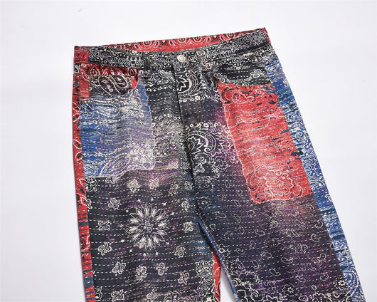 Pantalones Jeans Hombre Estampado Digital Corte Recto - Image 8