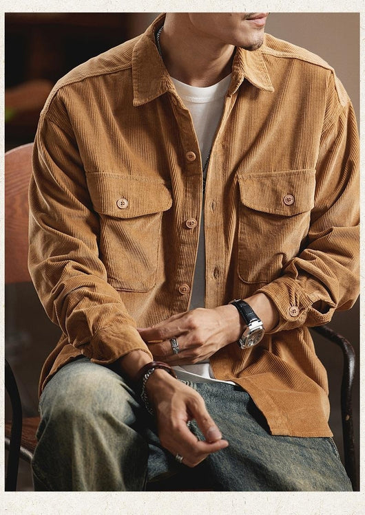 Chaqueta de Trabajo Pesada Estilo Retro Americano para Hombre - Image 22