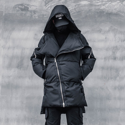Chaqueta Acolchada Hombre con Cierre Oblicuo - Abrigo Grueso Cálido Algodón - Image 2