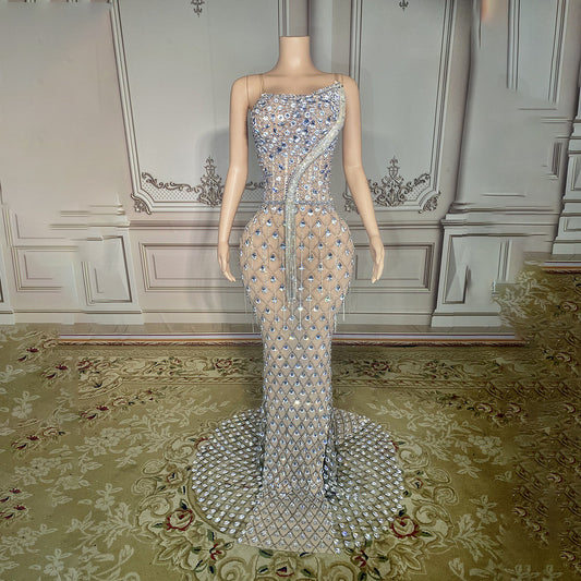 Vestido Sirena Elegante sin Espalda