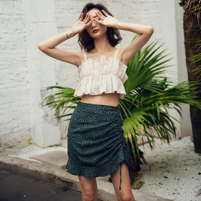 Blusa Fruncida Hombros Descubiertos para Playa y Vacaciones de Verano - Image 5