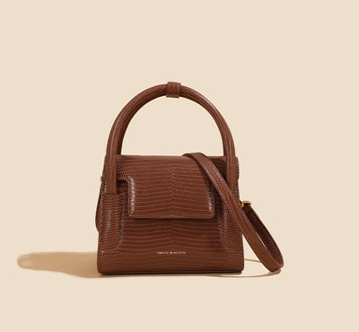 Bolso Mensajero de Cuero Genuino con Patrón de Lagartija para Mujer - Image 11