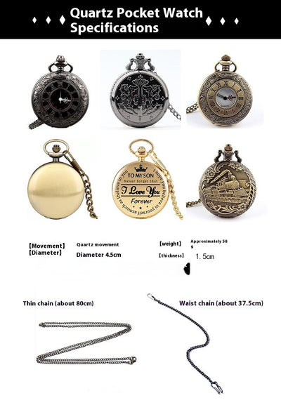 Reloj de Bolsillo Mecánico Clásico Bronce con Diseño Calado - Image 6