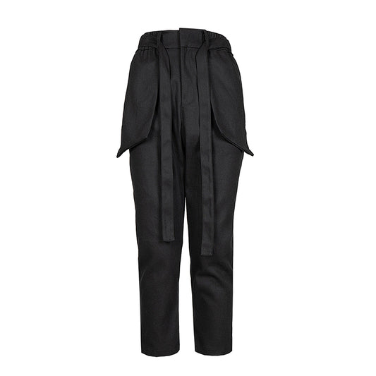 Pantalones Casuales Holgados para Hombre con Cinta Tejida y Corte Tridimensional - Image 2