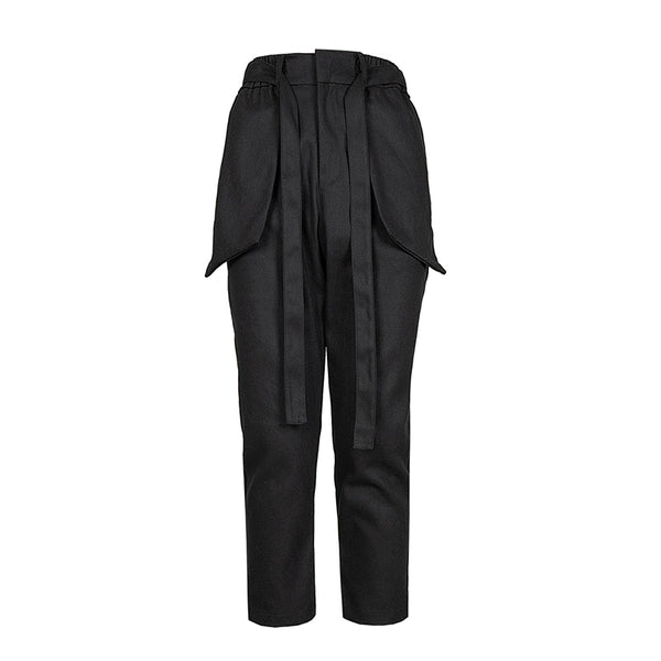 Pantalones Casuales Holgados para Hombre con Cinta Tejida y Corte Tridimensional