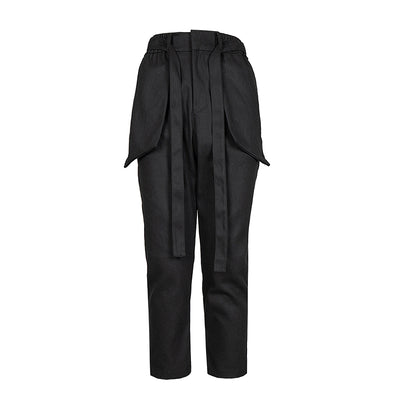 Pantalones Casuales Holgados para Hombre con Cinta Tejida y Corte Tridimensional - Image 2