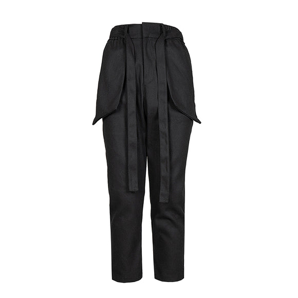 Pantalones Casuales Holgados para Hombre con Cinta Tejida y Corte Tridimensional