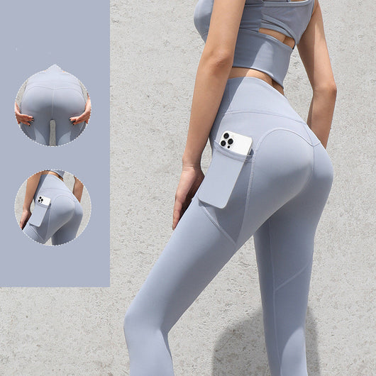 Pantalones Deportivos Cintura Alta con Efecto Realce en Cadera Melocotón - Image 10