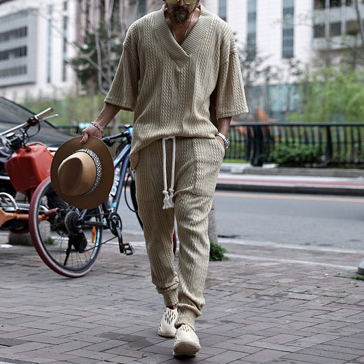 Conjunto Casual Hombre: Playera Suelta Manga Corta + Pantalón - Image 4