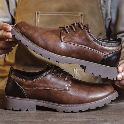 Zapatos Casuales de Cuero Estilo Británico Retro para Hombre