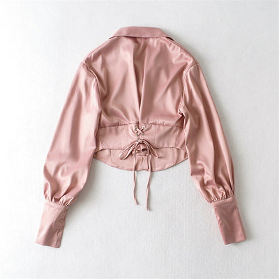 Blusa Ejecutiva con Cintura Anudada y Mangas Globo - Image 21