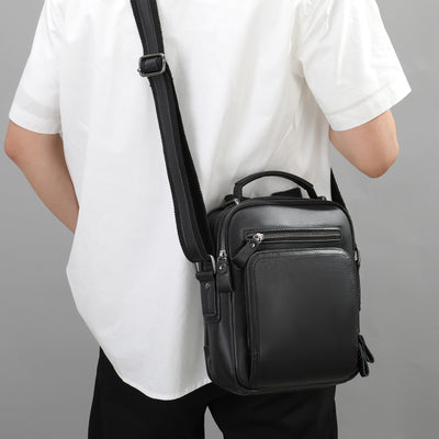 Bolso Mensajero de Cuero Retro con Gran Capacidad