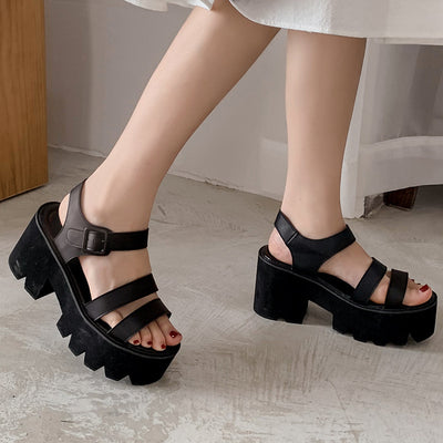 Sandalias de Tacón Alto Elegantes en Colores Sólidos para Mujer
