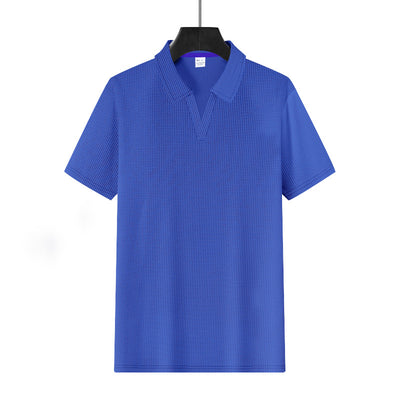 Polo Deportivo Hombre Cuello V Tejido Waffle Manga Corta Suelta - Image 12