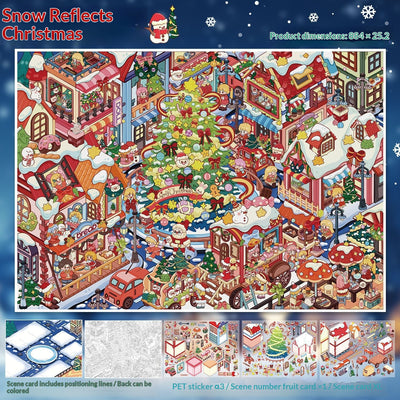 Pegatinas 3D Pueblo Navideño - Escenas Miniatura para Diarios y Scrapbooking - Image 6