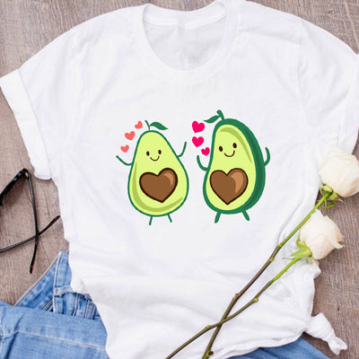 Camiseta Unisex Estampado Aguacate - Diseño Creativo Verano Holgada - Image 85