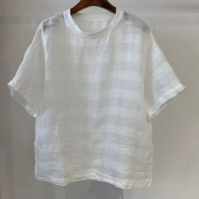 Blusa Suelta a Rayas Azules - Estilo Artístico para Mujer - Image 5