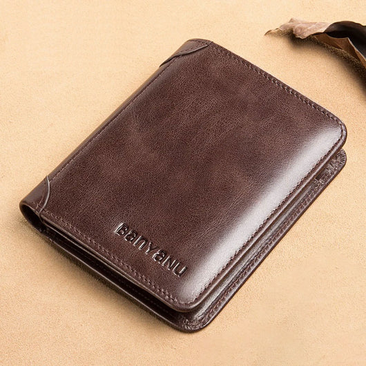 Billetera Vertical Tri-fold de Cuero Mate para Hombre - Image 5