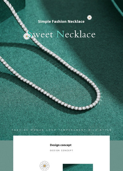 Collar de Plata 925 con Diamantes Incrustados - Lujo Ligero para Influencers - Image 6
