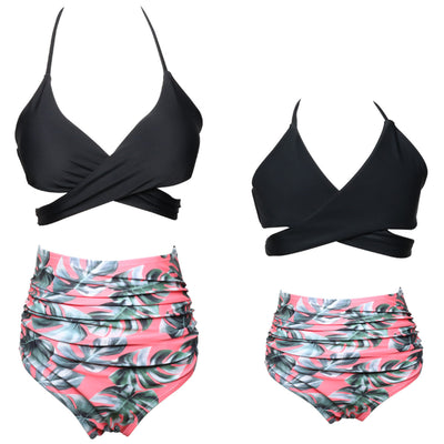 Traje de Baño Coordinado Mamá e Hija con Cintura Alta y Volantes Estampado - Image 5