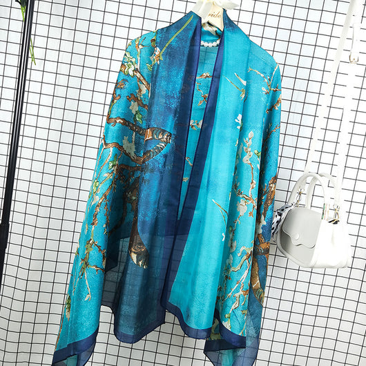 Pañuelo de Seda Estampado Ultraligero para Mujer - Protección Solar y Transpirable - Image 22