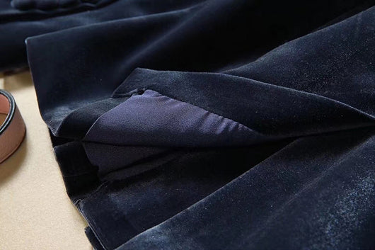 Traje de Negocios Terciopelo Dorado - Chaqueta y Pantalón Premium - Image 8