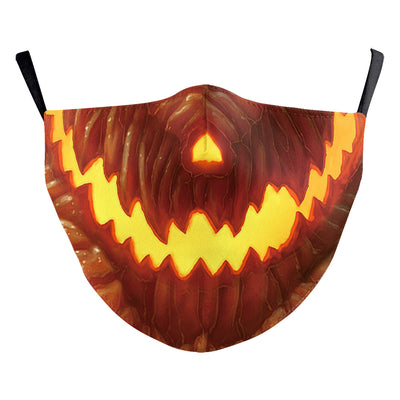 Halloween dust mask with a split design, featuring half a human face with pink lips and half a dark robotic face. - Image 31