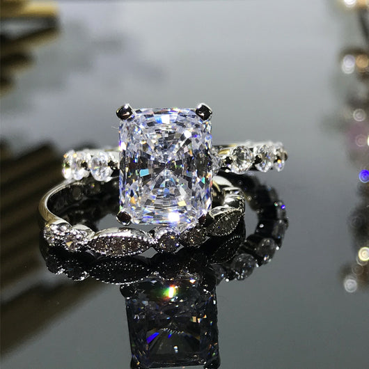 Anillo de Plata 925 con Diamante Cuadrado de Alto Carbono - Image 3