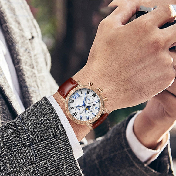 Reloj Automático Mecánico Hombre con Rotor Hueco y Luminiscencia Nocturna Resistente al Agua