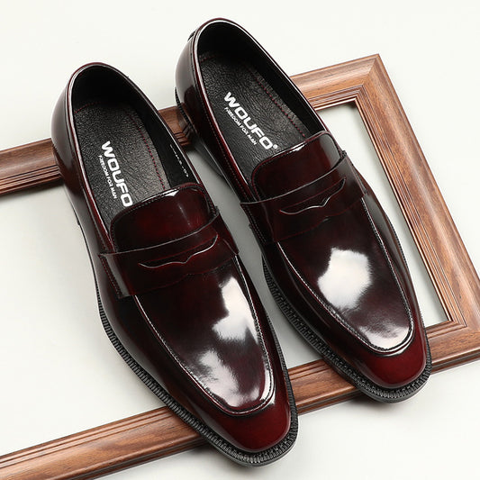 Zapatos Formales de Cuero Charolado con Punta Cuadrada para Hombre - Image 2