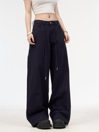 Pantalón Cargo Recto con Bordado de Alfabeto Retro y Múltiples Bolsillos para Mujer - Image 15
